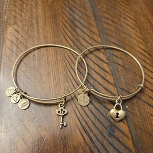 Alex And Ani Lock And Key Bracelet Set